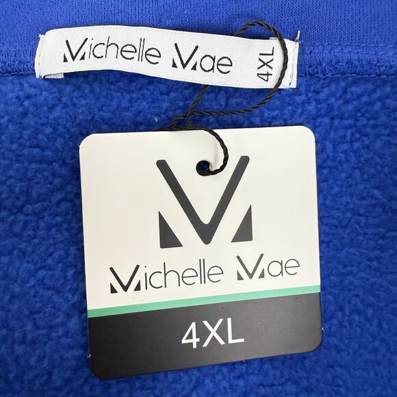 Classic Zoey Zip Cowl Neck Fleece Sweatshirt Women 4XL by Michelle Mae Blue Soft - Picture 11 of 16
